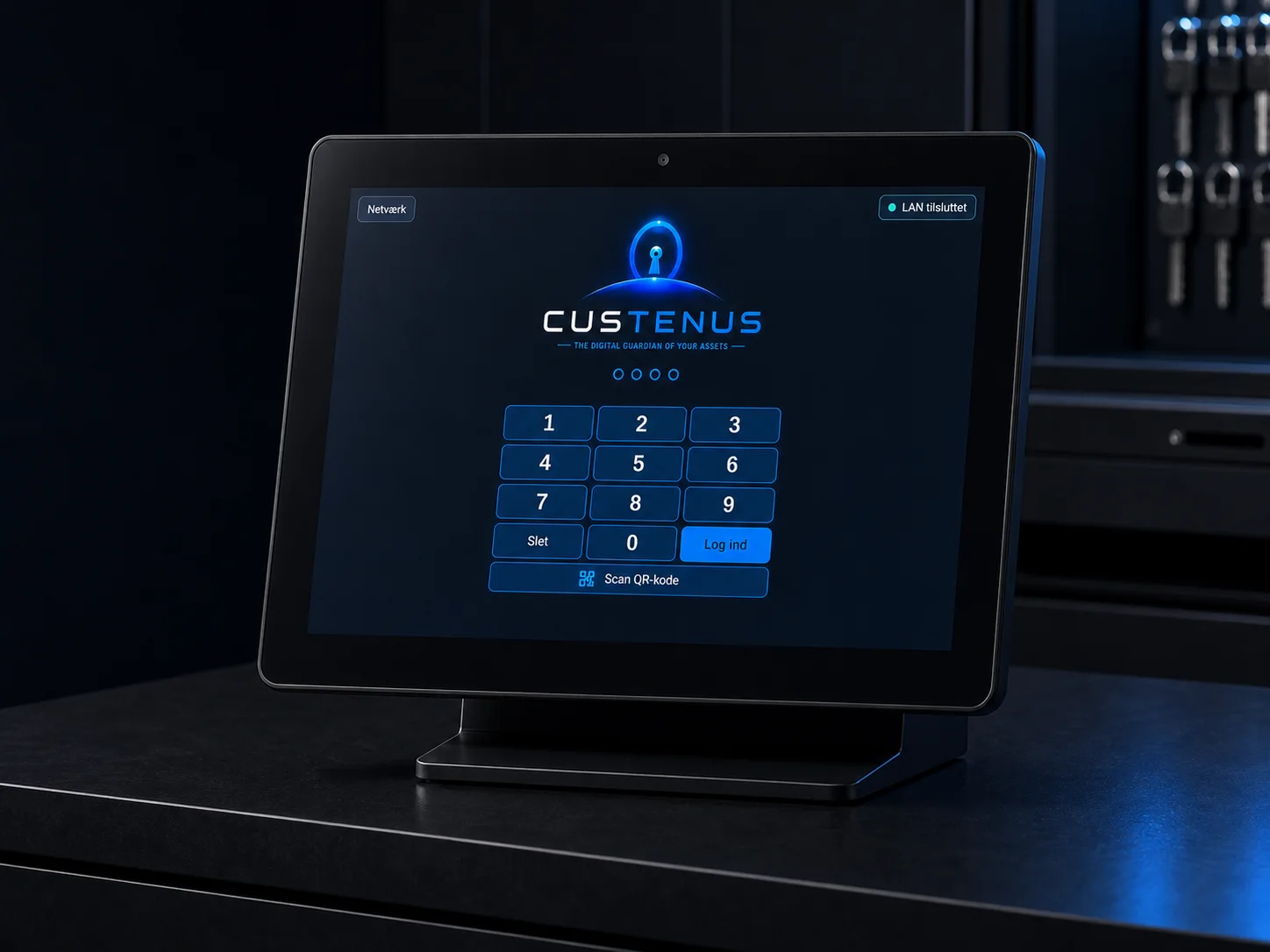Custenus S11 adgangsterminal med PIN-tastatur, QR-adgang og onlineforbindelse